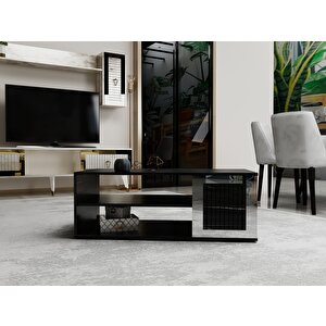 Baredh Lazer Desenli̇ 90 Cm Orta Sehpa Royalmermer Gümüş Gümüş