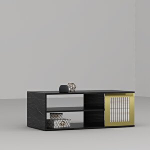 Baredh Lazer Desenli̇ 90 Cm Orta Sehpa Royalmermer Efesmermer Altin Çok Renkli