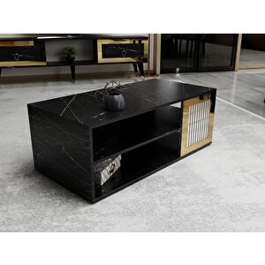 Baredh Lazer Desenli̇ 90 Cm Orta Sehpa Royalmermer Efesmermer Altin
