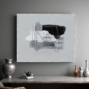 Grigio Yağlı Boya Dokulu Tablo Gümüş Çerçeve 100x150 cm