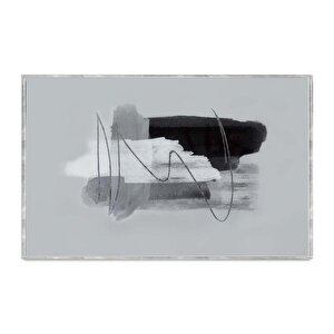 Grigio Yağlı Boya Dokulu Tablo Gümüş Çerçeve 100x150 cm