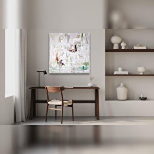 Budova Yağlı Boya Dokulu Tablo Gümüş Çerçeve 80x80 cm