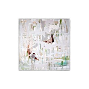 Budova Yağlı Boya Dokulu Tablo Gümüş Çerçeve 80x80 cm