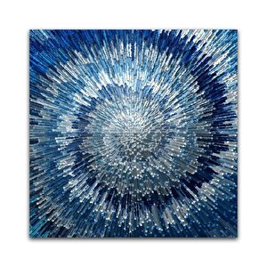 Abstract Blue Yağlı Boya Dokulu Tablo Çerçevesiz 100x100 cm