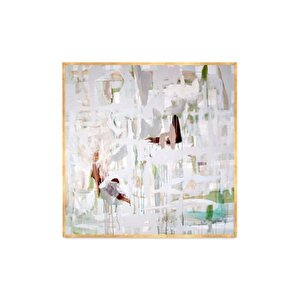 Budova Yağlı Boya Dokulu Tablo Gold Çerçeve 100x100 cm