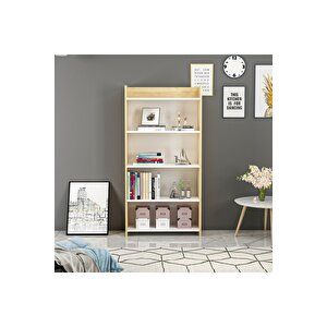 Amydh Ki̇taplik (60 Cm) Safi̇rmeşe Beyaz Meşe