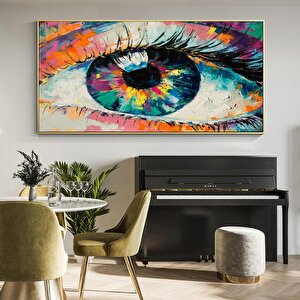 Göz Yağlı Boya Dokulu Tablo Gold Çerçeve 100x150 cm