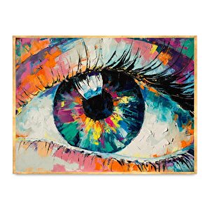Göz Yağlı Boya Dokulu Tablo Gold Çerçeve 100x150 cm