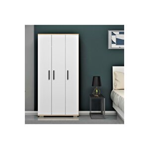 Edi̇tdh 90 Cm Gardirop Safi̇rmeşe Beyaz Meşe