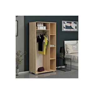 Edi̇tdh 90 Cm Gardirop Safi̇rmeşe Beyaz Meşe