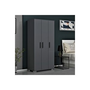 Edi̇tdh 90 Cm Gardirop Antrasi̇t Antrasit