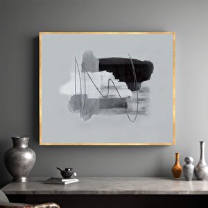 Grigio Yağlı Boya Dokulu Tablo Gold Çerçeve 90x120 cm