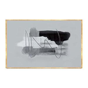 Grigio Yağlı Boya Dokulu Tablo Gold Çerçeve 90x120 cm