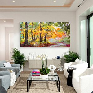 Orman Yolu Yağlı Boya Dokulu Tablo Çerçevesiz 50x70 cm