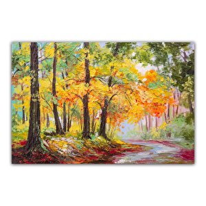 Orman Yolu Yağlı Boya Dokulu Tablo Çerçevesiz 90x120 cm