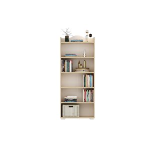 Wisedh 6 Raflı Kitaplık Safirmeşe Meşe