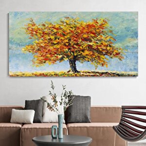 Ağaç Yağlı Boya Dokulu Tablo Çerçevesiz 90x120 cm