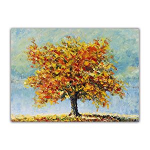 Ağaç Yağlı Boya Dokulu Tablo Çerçevesiz 90x120 cm