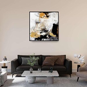 Gorcisa Yağlı Boya Dokulu Tablo Siyah Çerçeve 50x50 cm