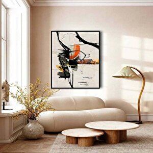 Bebas Yağlı Boya Dokulu Tablo Siyah Çerçeve 90x120 cm