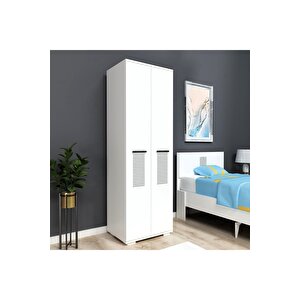 Asi̇modh (b) 2 Kapakli Gardirop Beyaz-beyaz Beyaz