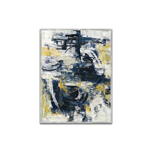 Plava Yağlı Boya Dokulu Tablo Gümüş Çerçeve 100x150 cm