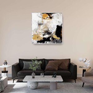 Gorcisa Yağlı Boya Dokulu Tablo Gümüş Çerçeve 100x100 cm