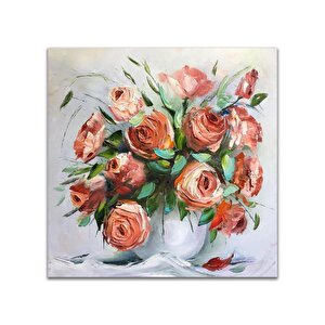 Güller Yağlı Boya Dokulu Tablo Çerçevesiz 50x50 cm