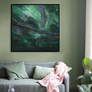 Jawel Yağlı Boya Dokulu Tablo Siyah Çerçeve 80x80 cm