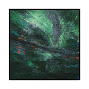 Jawel Yağlı Boya Dokulu Tablo Siyah Çerçeve 120x120 cm