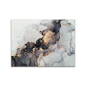 Mermer Yağlı Boya Dokulu Tablo Gümüş Çerçeve 90x120 cm