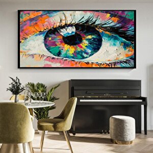 Göz Yağlı Boya Dokulu Tablo Siyah Çerçeve 75x100 cm