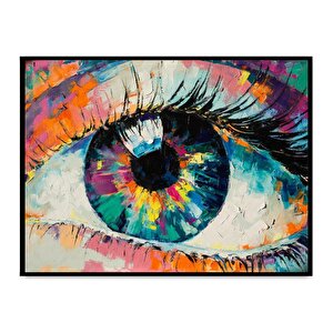 Göz Yağlı Boya Dokulu Tablo Siyah Çerçeve 75x100 cm