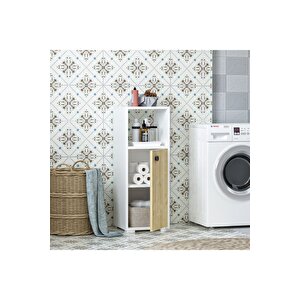 Ahudh Banyo Dolabi Ve Çok Amaçli Dolap Beyaz Safi̇rmeşe Meşe