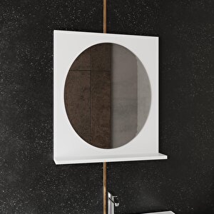Ege 80 Cm Lavabolu,aynalı Banyo Dolabı Seti, Seramik Lavabo Dahil, Beyaz