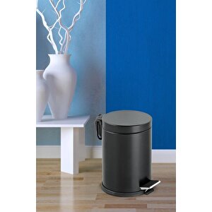 Mutfak Banyo Pedallı Paslanmaz Metal Çöp Kovası 12 Lt Siyah 815s