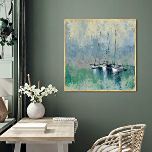 Windjammer Yağlı Boya Dokulu Tablo Gold Çerçeve 120x120 cm