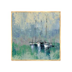 Windjammer Yağlı Boya Dokulu Tablo Gold Çerçeve 120x120 cm