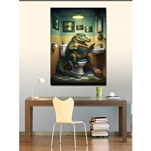 Kanvas Tablo Banyo Yapan Timsah 100x140 cm