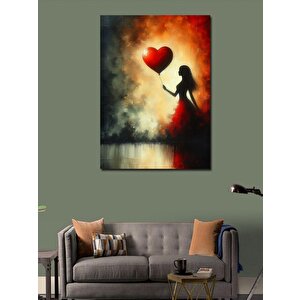 Kanvas Tablo Ateşli Aşk Silüeti 100x140 cm