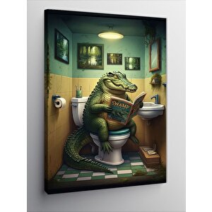 Kanvas Tablo Banyo Yapan Timsah 70x100 cm