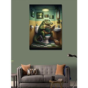Kanvas Tablo Banyo Yapan Timsah 50x70 cm