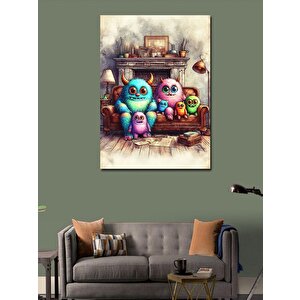 Kanvas Tablo Minik Canavarlar 100x140 cm