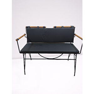 Sandalye 14573 Benc Penyez Model Metal Siyah Fırın Mat Kiremit Balkon-bahçe