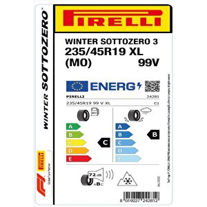 235/45 R19 99v Xl Winter Sottozero 3 (mo) Oto Kış Lastiği (üretim:2024)