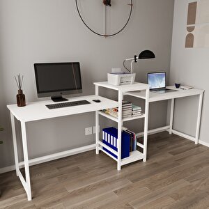 Duodesk 2 Kişilik Çalışma Masası Beyaz