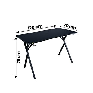 Heygaming Profesyonel Oyuncu Masası Siyah Bilgisayar Çalışma Masası 120 Cm