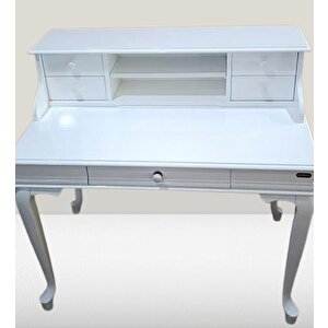 Çalışma Masa 13883 St Klasik Model Kayın Aslan Ayak Beyaz Porselen Kulp El Yapım