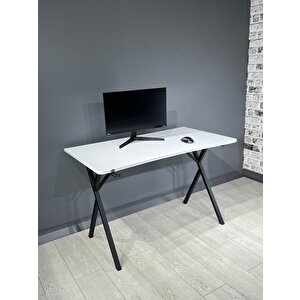 Heygaming Profesyonel Oyuncu Masası Beyaz Siyah Bilgisayar Çalışma Masası 120 Cm