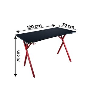 Heygaming Profesyonel Oyuncu Masası Siyah Kırmızı Bilgisayar Çalışma Masası 120 Cm